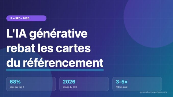 L'IA générative rebat les cartes du référencement web en 2026 — visuel d'illustration